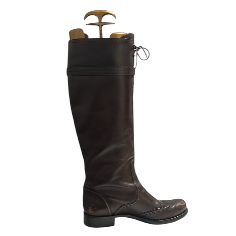 Louis Vuitton Brown Leather Knee Length Boots Size 37.5 - Picture 5 of 15
